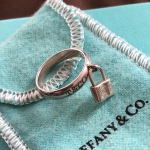 Tiffany & Co 925 Sterling Padlock Ring